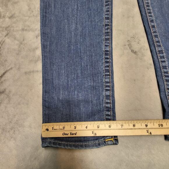 True Religion Jeans Womens 32 Blue Straight Made In USA Stretch Denim Mid Rise - Picture 5 of 11